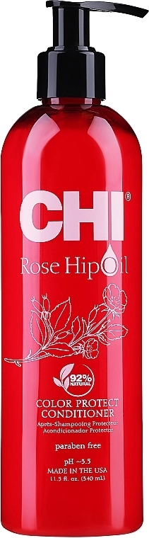 CHI Кондиціонер для фарбованого волосся Rose Hip Oil Color Nurture Protecting Conditioner - фото N2