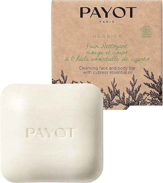 Payot Мило для обличчя й тіла з ефірною олією кипариса Herbier Face & Body Cleansing Bar - фото N1