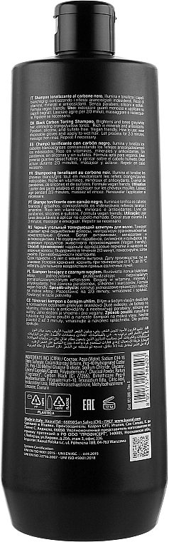 Kaaral Черный угольный тонирующий шампунь для волос Blonde Elevation Charcoal Shampoo - фото N4