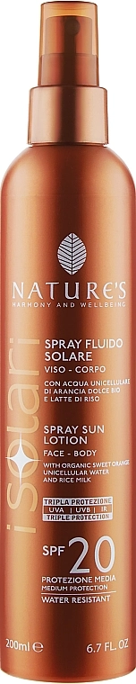 Nature's Солнцезащитный спрей для лица и тела I Solari Spray Sun Lotion SPF 20 - фото N1