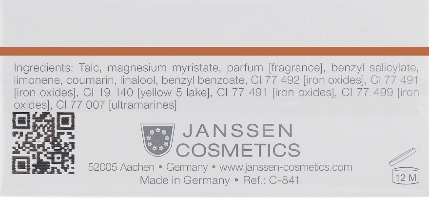 Janssen Cosmetics Cosmeceutical Make Up Perfect Powder Fixing Рассыпчатая матирующая пудра-камуфляж - фото N2