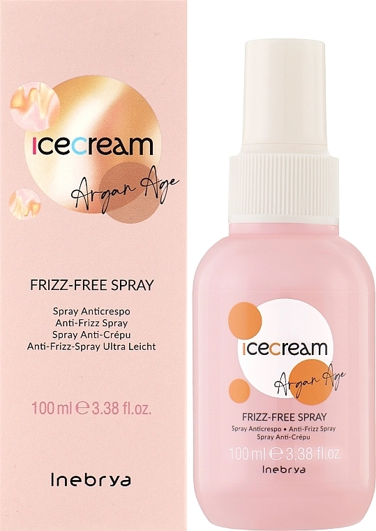 Inebrya Ультралегкий разглаживающий спрей для всех типов волос Ice Cream Argan Age Frizz-Free Spray - фото N2