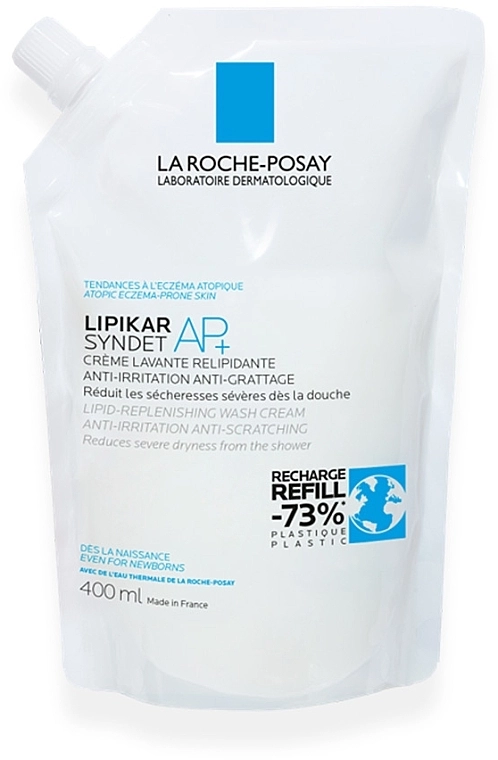 La Roche-Posay Очищувальний крем-гель для дуже сухої, схильної до атопії шкіри Lipikar Syndet AP+ (змінний блок) - фото N1