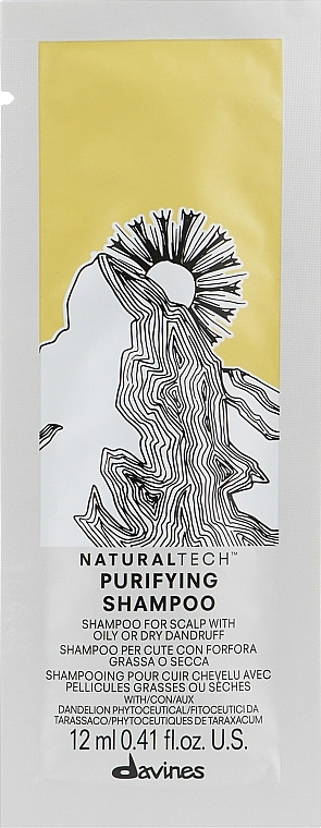 Davines Очищувальний шампунь проти лупи Natural Tech Purifying Shampoo (пробник) - фото N1
