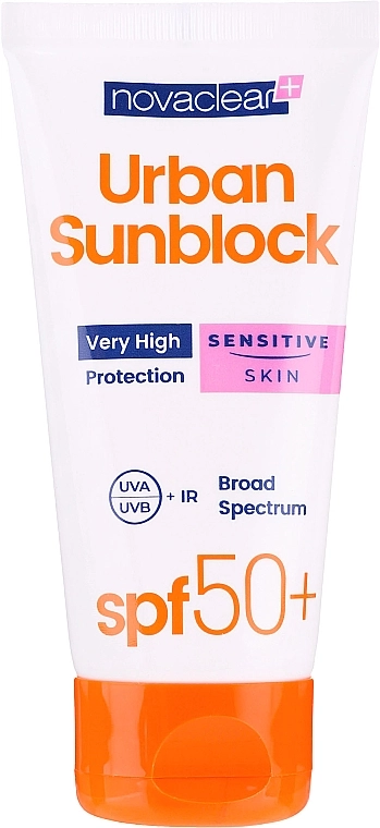 Novaclear Сонцезахисний крем для чутливої шкіри обличчя Urban Sunblock Protective Cream Sensitive Skin SPF50 - фото N2