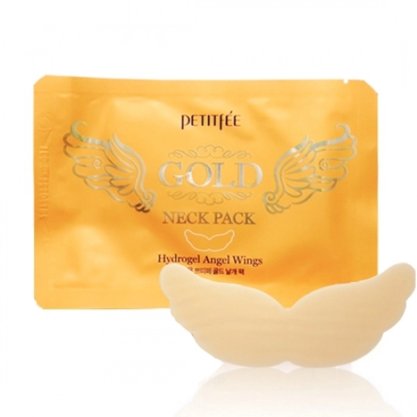 PETITFEE & KOELF Гидрогелевая маска для шеи с плацентой "HYDROGEL ANGEL WINGS" Gold Neck Pack - фото N1