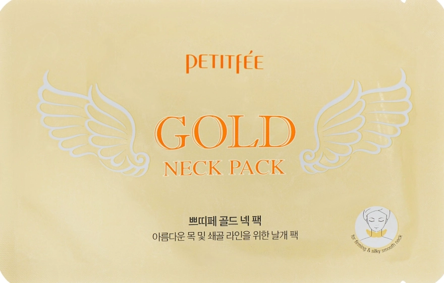 PETITFEE & KOELF Гидрогелевая маска для шеи с плацентой "HYDROGEL ANGEL WINGS" Gold Neck Pack - фото N2