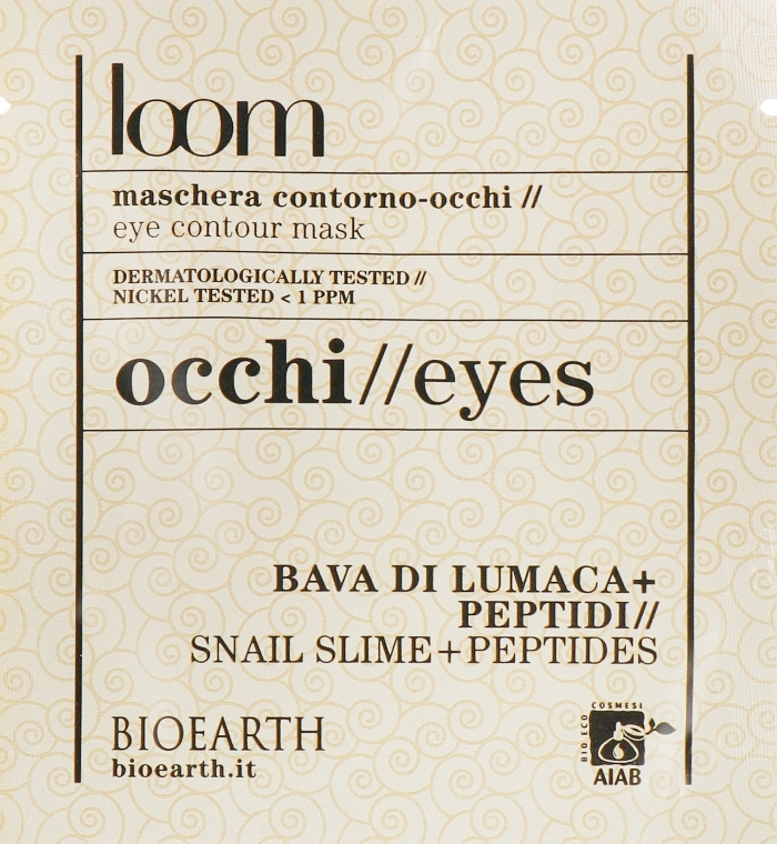 Bioearth Контурна маска для очей на основі муцину равлика і пептидів Loom - фото N1