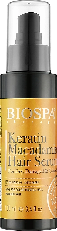 Sea of Spa Олійна сироватка для волосся "Кератин і макадамія" Bio Spa Keratin Macadamia Hair Serum - фото N1