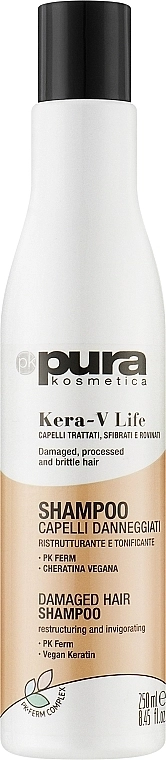 Pura Kosmetica Шампунь для окрашенных, ломких и поврежденных волос Kera-V Life Shampoo - фото N1