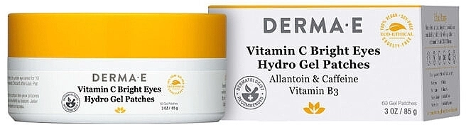 Derma E РАСПРОДАЖА Гидрогелевые патчи с витамином С Vitamin C Bright Eye Gel Pads by Natural Skincare *, 60шт - фото N2