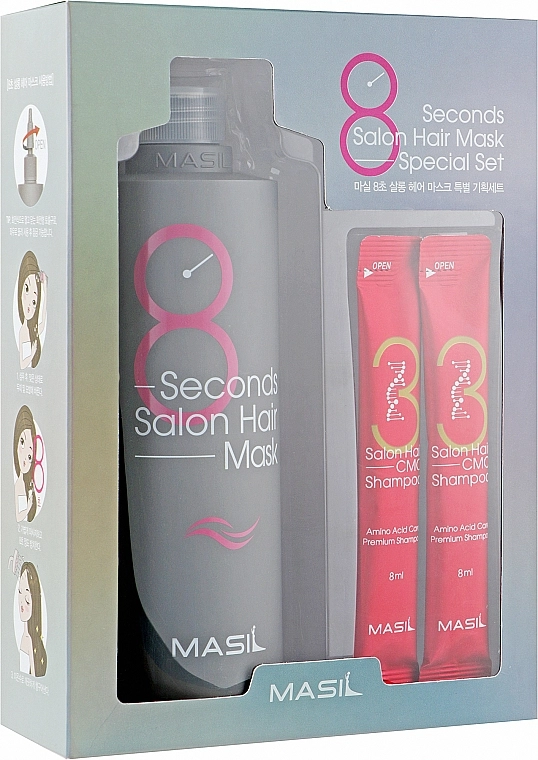 Masil Набор 8 Seconds Salon Hair Set (mask/350ml + shm/2*8ml) - фото N1