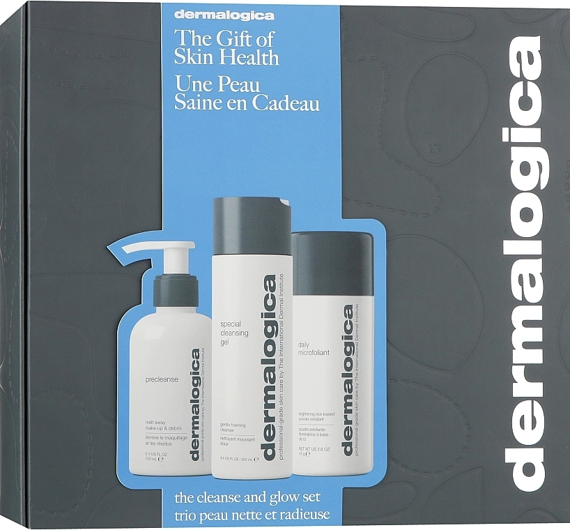 Dermalogica УЦІНКА Набір The Cleanse and Glow Set ( micro/74g + fac/gel/250ml + fac/oil/150ml) * - фото N1