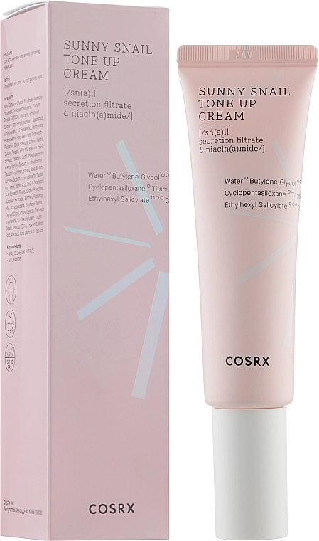 Крем для обличчя з муцином равлика й ніацинамідом - CosRX Sunny Snail Tone Up Cream SPF 30 PA++, 50 мл - фото N2