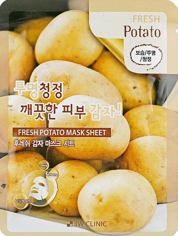 3W Clinic Тканевая маска для лица с экстрактом картофеля Fresh Potato Mask Sheet - фото N1