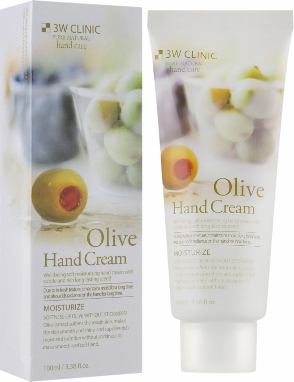 3W Clinic Крем для рук з оливою "М'якість і зволоження" Olive Hand Cream - фото N1