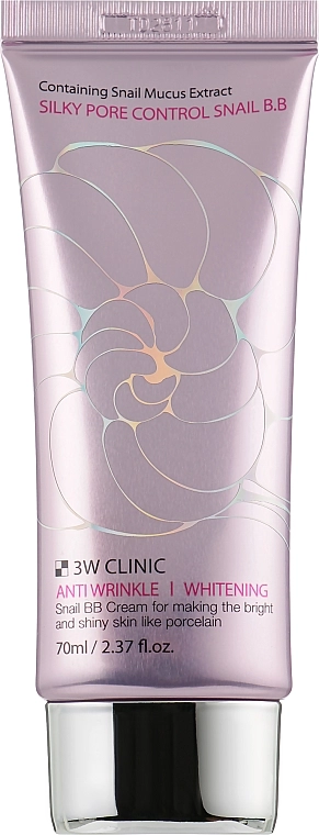 BB-крем для лица с муцином улитки - 3W Clinic Silky Pore Control Snail BB Cream, 70 мл - фото N2