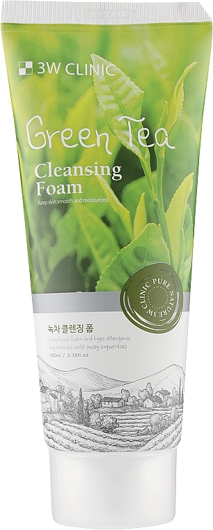 3W Clinic Пінка для вмивання з екстрактом зеленого чаю Green Tea Cleansing Foam - фото N1