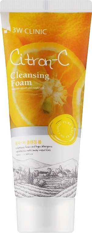 3W Clinic Пенка для умывания с экстрактом цитрона Citron-C Cleansing Foam - фото N1