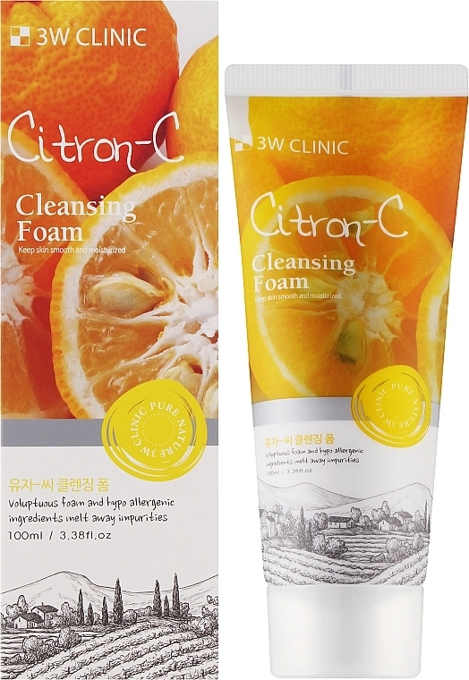 3W Clinic Пенка для умывания с экстрактом цитрона Citron-C Cleansing Foam - фото N2