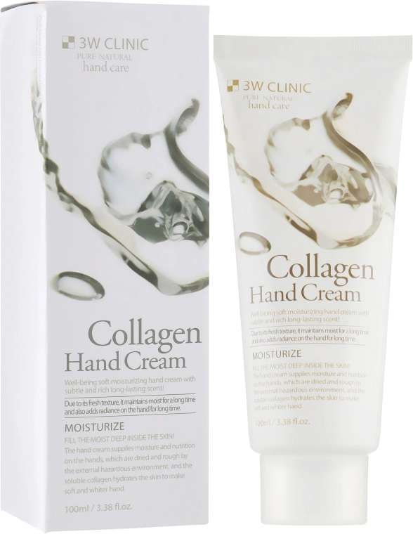 3W Clinic Крем для рук с коллагеном "Упругость и глубокое увлажнение" Collagen Hand Cream - фото N1