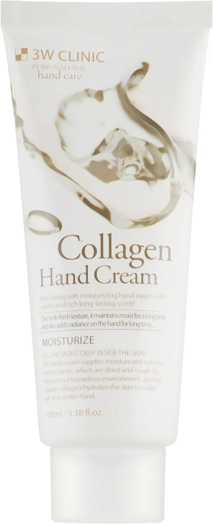 3W Clinic Крем для рук, з колагеном "Пружність і глибоке зволоження" Collagen Hand Cream - фото N2