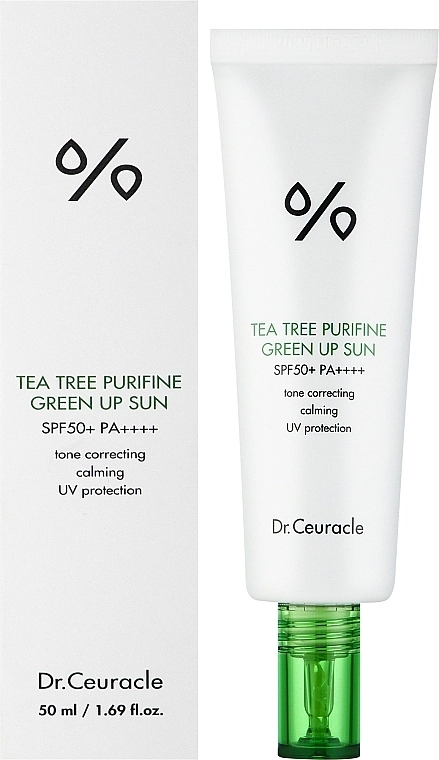 Dr. Ceuracle Сонцезахисний крем для обличчя Dr. Ceuracle Tea Tree Purifine Green Up Sun SPF50+ PA++++ - фото N2