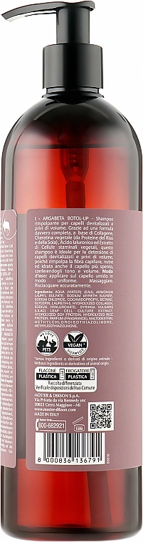 Dikson Шампунь-реконструктор для тонкого волосся Argabeta Botol Up Shampoo - фото N4