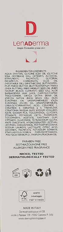 Dermophisiologique УЦЕНКА Успокаивающий барьерный крем для атопической кожи для лица и тела Lenaderma Barrier Lenitive Cream * - фото N3