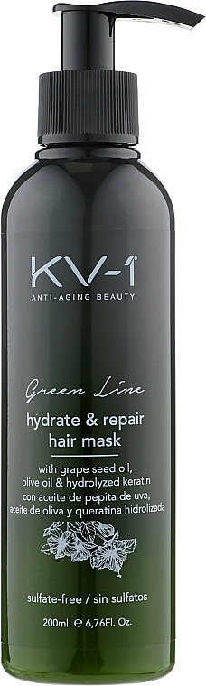 KV-1 Маска-кондиціонер для зволоження й живлення волосся Green Line Hydrate & Repair Hair Mask - фото N1