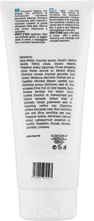 Kleraderm УЦІНКА Крем себорегулювальний з геліхризумом для обличчя Purissima Regulating Cream * - фото N5