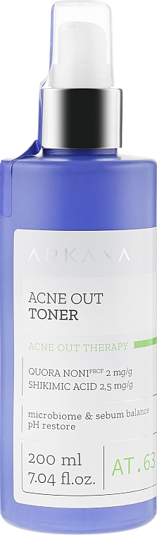 Arkana Очищуючий тонік для жирної шкіри, схильної до прищів Acne Out Toner - фото N1