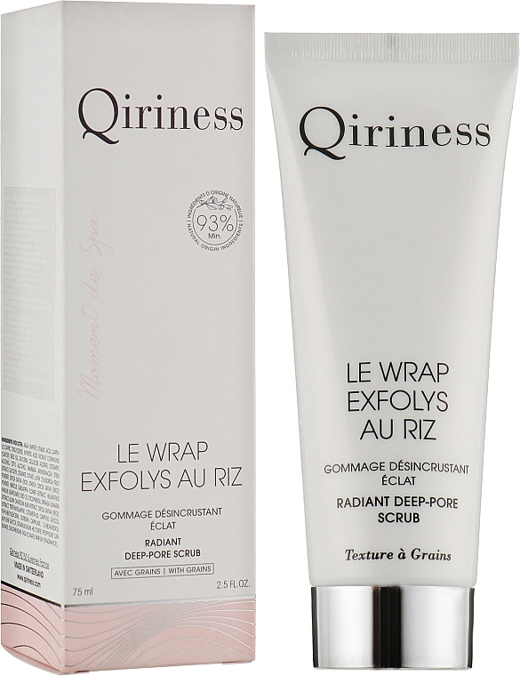 Qiriness Крем-ексфоліант для глибокого очищення пор, натуральна формула Le Wraps Exfolys Au Riz Radiant Deep-Pore Scrub - фото N2