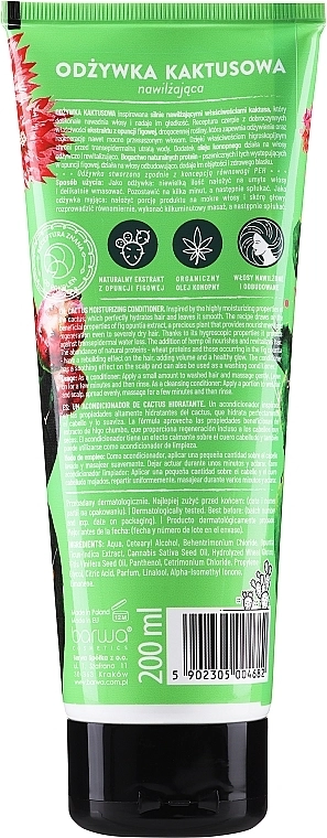 Barwa Зволожувальний кондиціонер для волосся з кактусом Natural Cactus Conditioner Moisturizing 98 % Natural Origin Ingredients - фото N2