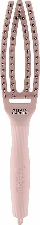 Olivia Garden Масажна щітка для волосся, рожева Fingerbrush Combo Pastel Pink Small - фото N1