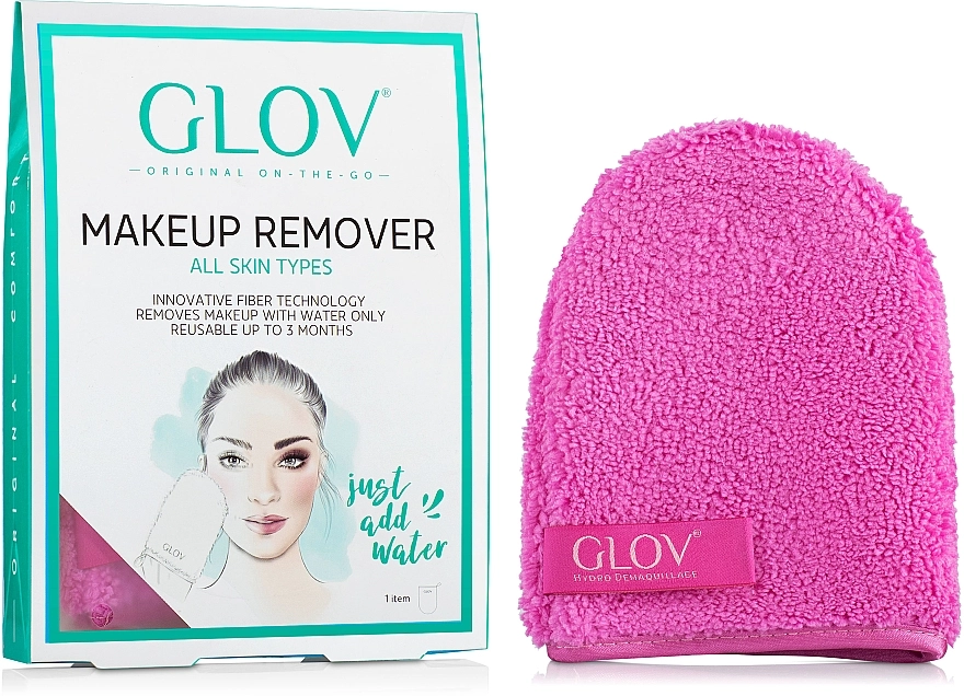 Glov Рукавичка для зняття макіяжу, рожева On-The-Go Makeup Remover - фото N1