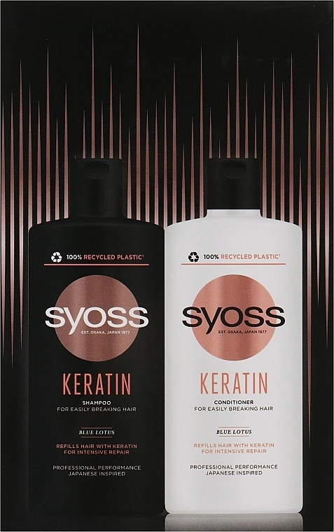 SYOSS Набор для ломких волос Keratin (shm/440ml + cond/440ml) - фото N1