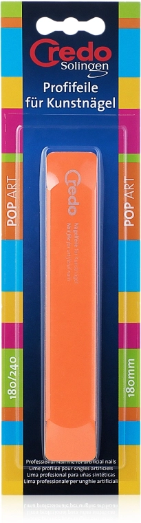 Credo Solingen Пилка Pop Art для искусственных ногтей 180 мм, 27312, оранжевая - фото N1