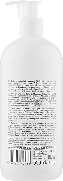 Norel Лімфодренажна антицелюлітна масажна олія Body Massage Oil Draining Anti-Cellulite - фото N2