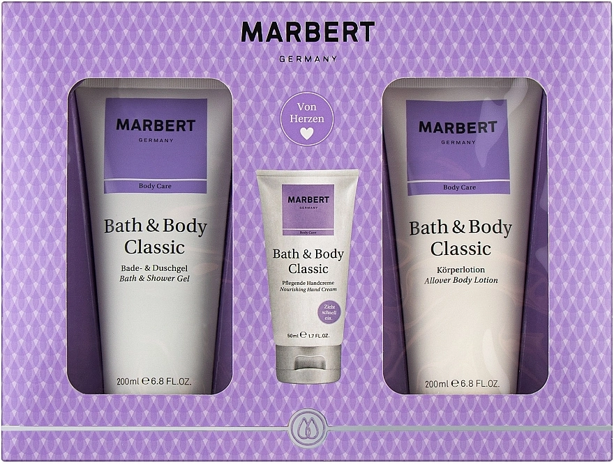 Marbert УЦІНКА Bath & Body Classic Набір (sh/gel/200ml + h/cr/50ml + b/lot/200ml) * - фото N1