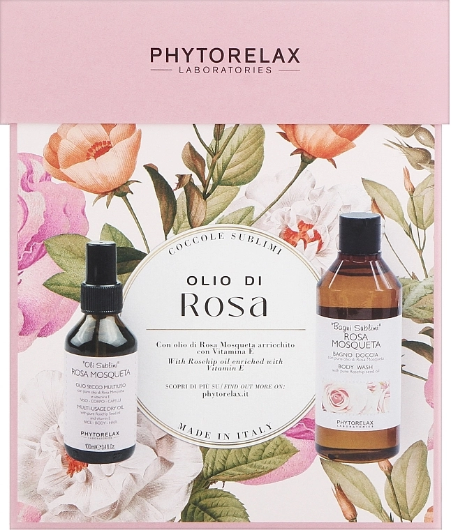 Phytorelax Laboratories Набор Rosa Mosqueta (sh/gel/250ml + oil/100ml) - фото N1