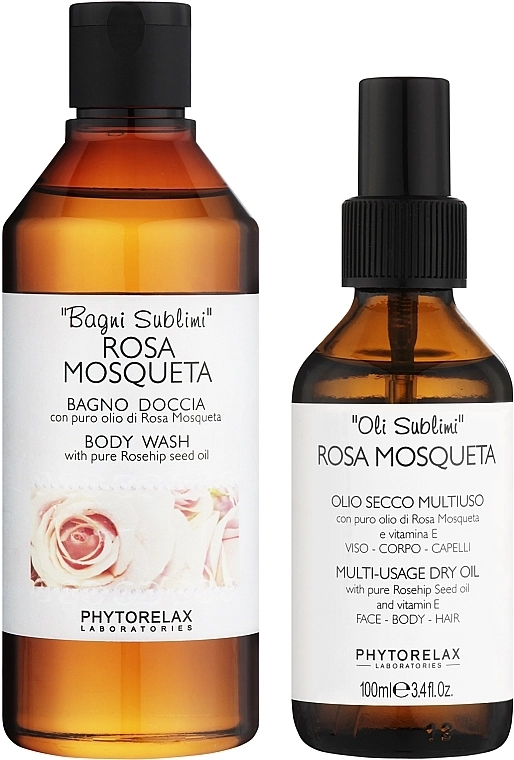 Phytorelax Laboratories Набор Rosa Mosqueta (sh/gel/250ml + oil/100ml) - фото N2