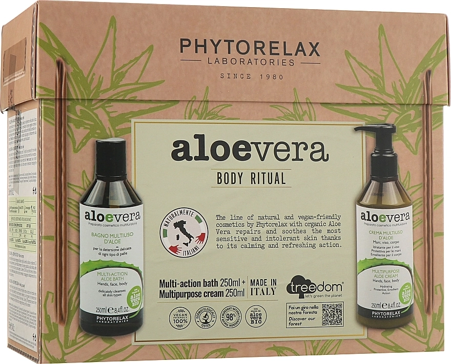 Phytorelax Laboratories УЦІНКА Набір Aloe Vera Body Ritual Cocco (sh/gel/250ml + b/cr/250ml) * - фото N1