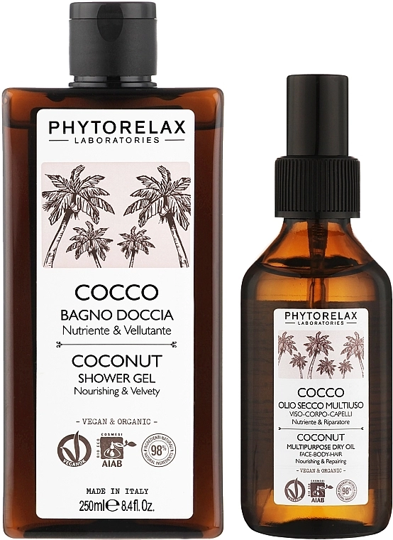 Phytorelax Laboratories Набор Coconut (sh/gel/250ml + oil/100ml) - фото N2