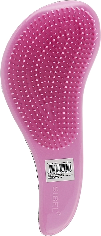 Sibel Расческа для пушистых и длинных волос, розовая с леопардом D-Meli-Melo Leopard Sunset Brush - фото N1