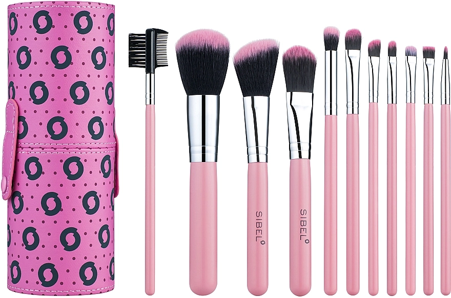 Sibel Набір для макіяжу, рожевий Cosmetic Brushes Pink Flamingo - фото N1