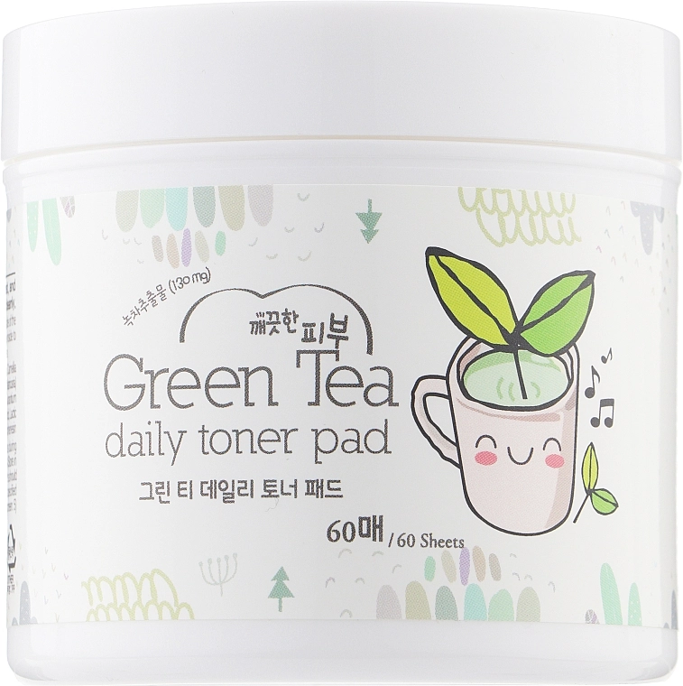 Esfolio Спонжи для лица с зеленым чаем Green Tea Daily Toner Pad - фото N1