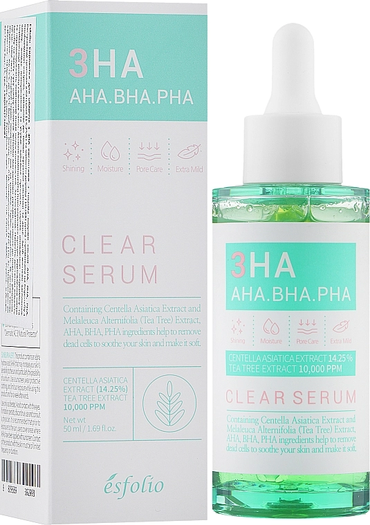 Esfolio Сыворотка для лица с тремя видами кислот 3HA Clear Serum - фото N2