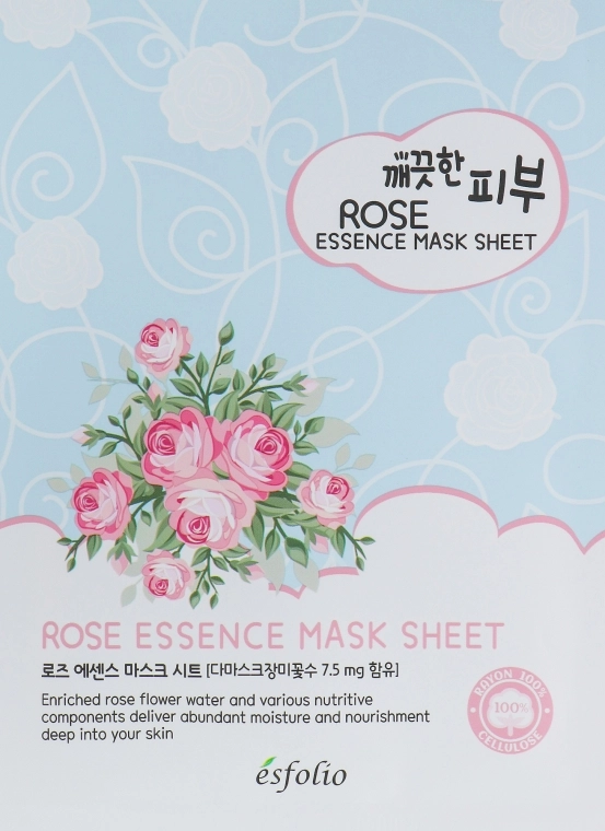 Esfolio Тканинна маска з екстрактом троянди Pure Skin Essence Rose Mask Sheet - фото N1