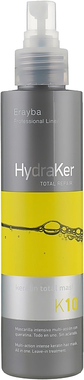 Erayba Маска для волос кератин + аргановое масло 10 в 1 HydraKer K10 Keratin Total Mask - фото N1
